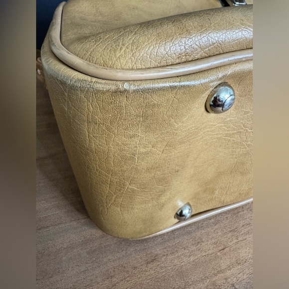 Vintage 70’s Flite-Line Mustard Zip Hand Luggage Yellow Overnight Travel Bag - Picture 12 of 12